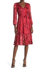 NEW alice + olivia Coco floral Plunging V-Neck Mid Length Dress Size 10