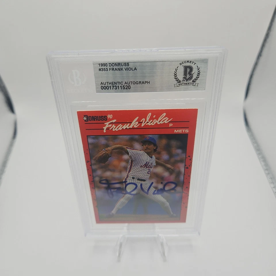 1990 Donruss #353 Frank Viola Auto  - Image 2 of 4