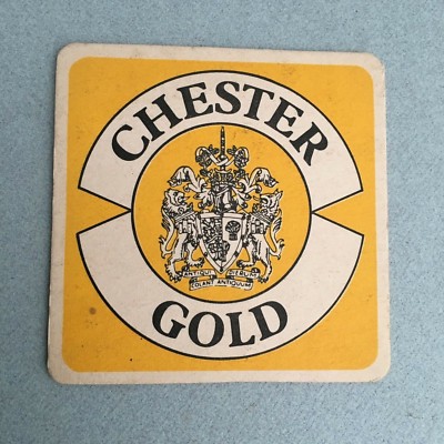GREENALL'S CHESTER GOLD BEER LOGO PUB BREWERY COASTER
