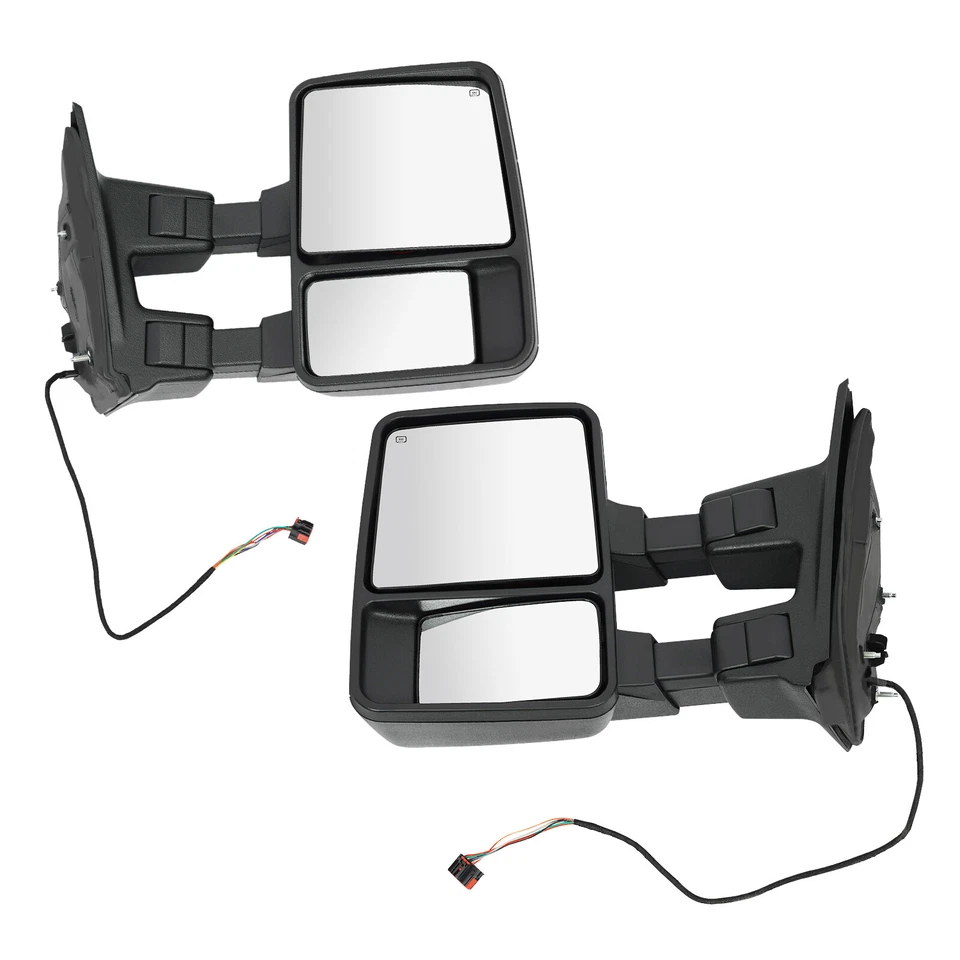 Tow Mirror Telescoping Heated Smoked Signal Pair for Ford 2008-16 - Imagem 2 de 4