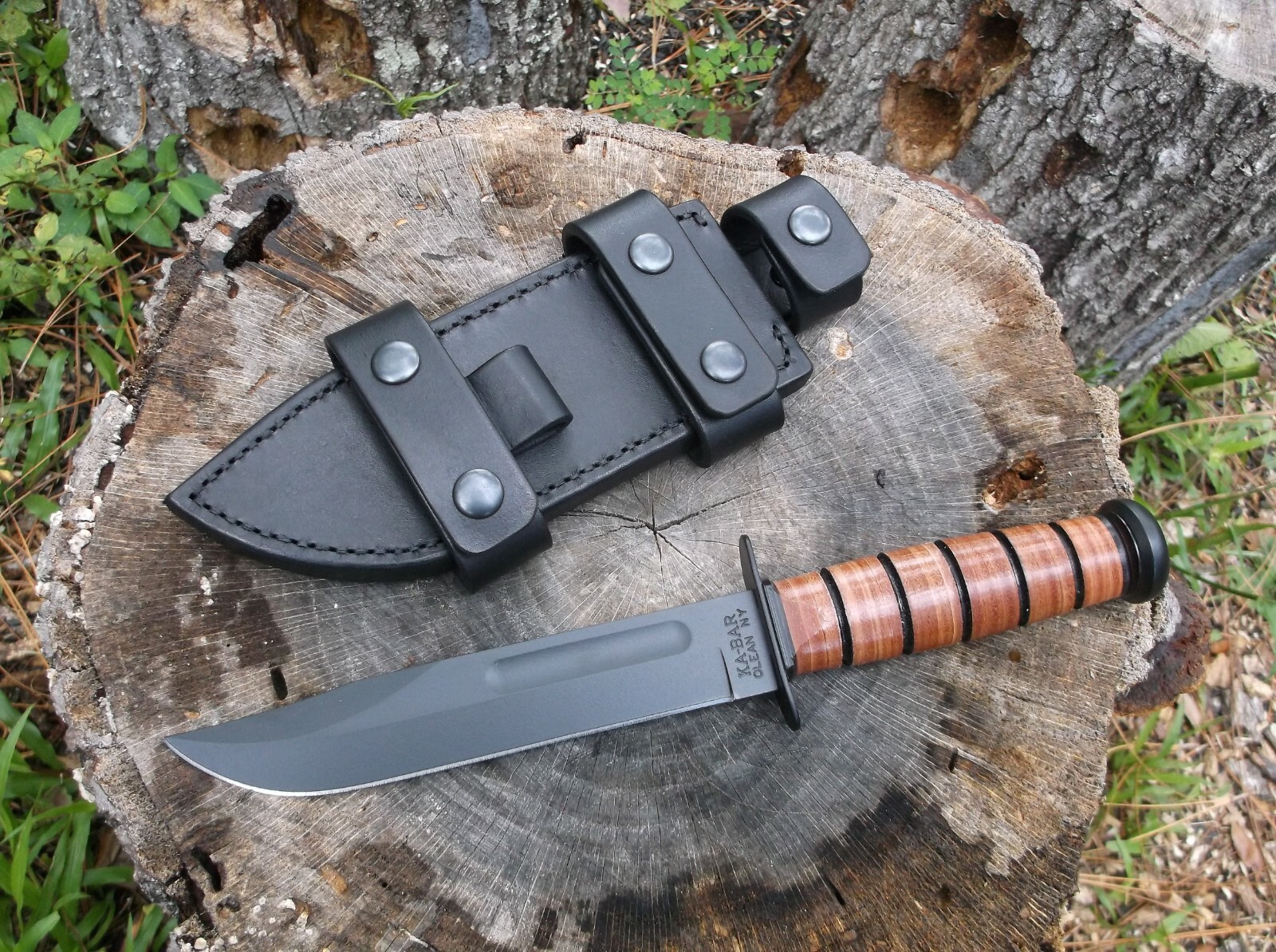 KA BAR USMC CUSTOM LEATHER SHEATH (SHEATH ONLY) !READ DESCRIPTION!