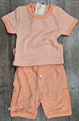 Baby Girl Clothes New Paige Lauren 6-9 Month 2pc Peach Colored Summer Outfit