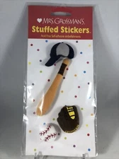 Mrs. Grossman's Stuffed Stickers 2 Packs Baseball Bat Hat Mitt 2003 Sealed