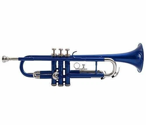 ¡VENTA DE VERANO!! Trompeta Nueva COLOR AZUL Níquel Bb Estuche Plano Libre + M/P Foto 3 de 4