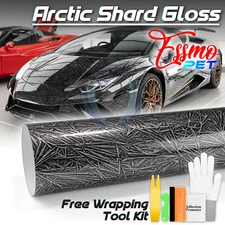 PET Arctic Shard Gloss Black Car Vehicle Vinyl Wrap Decal Sticker Sheet Film