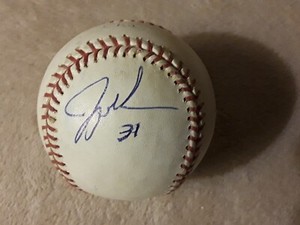 Jay Gibbon MLB Signed Autograph Game Used MLB Baseball Baltimore Orioles Legend 