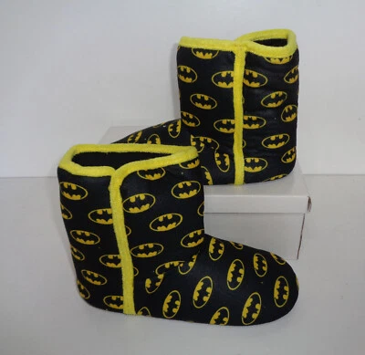 Batman Boys Slippers Official DC Slip On Novelty Gift Ankle Booties Sizes 13-6