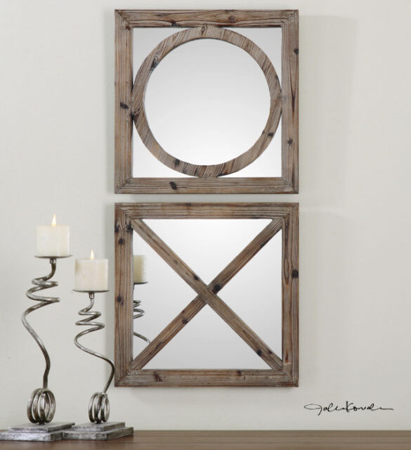 X O Wood Framed Decorative Wall, Decorative Wall Mirrors Set Of 2
