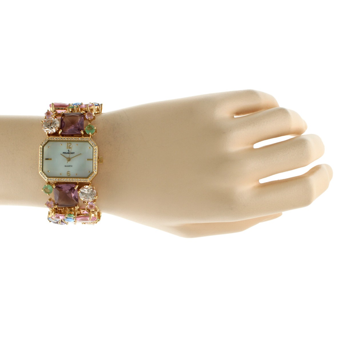 Women\'s Mosaic Colored Glass Watch, Quartz with Brass Strap by Peugeot Women main image 3
