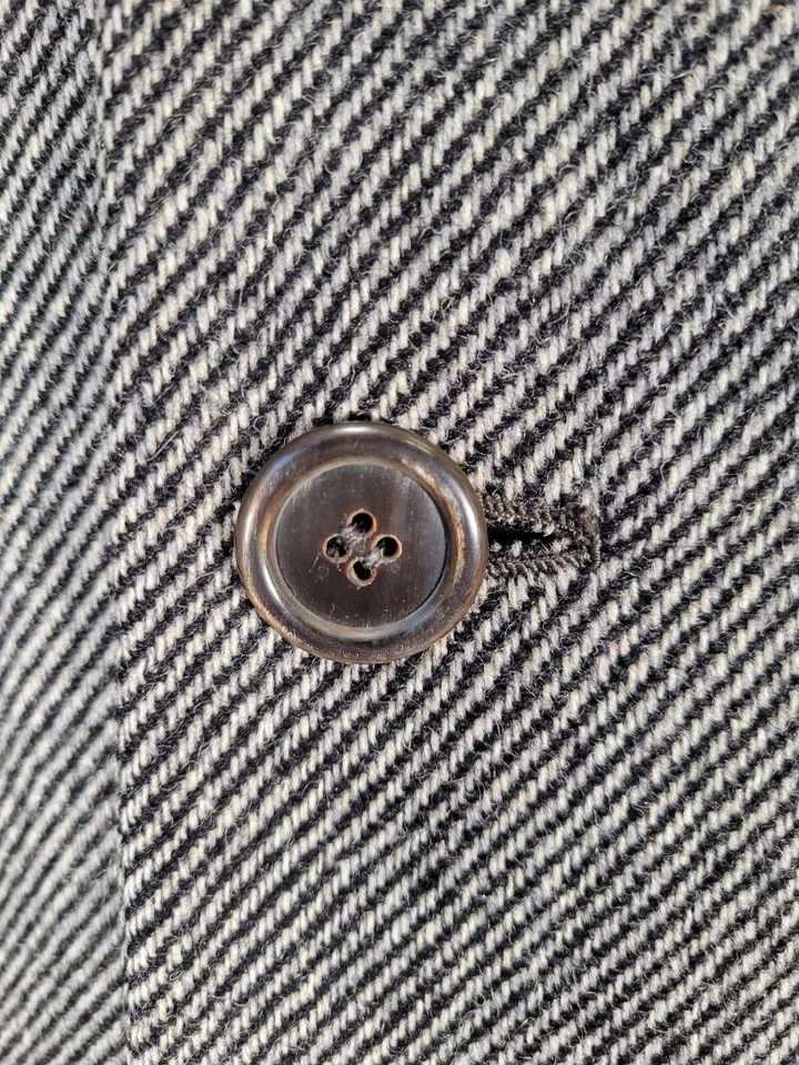 Abrigo de tweed Hickey Freeman 1968 vintage 40 corto 40S negro blanco gris Foto 3 de 4