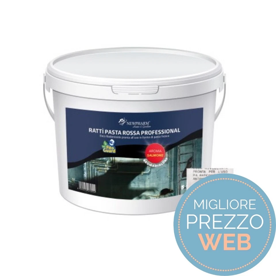 COLKIM Newpharm Rattì Pasta Rossa Professional 20 G x 5 KG | Esca Bustine Topi Ratti