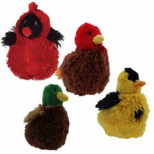 Chonky Bird Dog Toys Soft Fuzzy Plush Feather Squeakers 7" Choose Character
