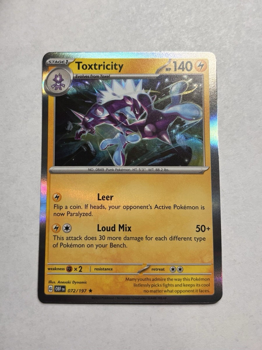 Toxtricity #072/197 SV03: Obsidian Flames Holo Rare - Pokemon Card