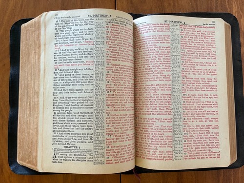 Holy Bible KJV Genuine Leather Red Letter w/ Wright's Bible Readers' Aids World - Picture 4 of 13