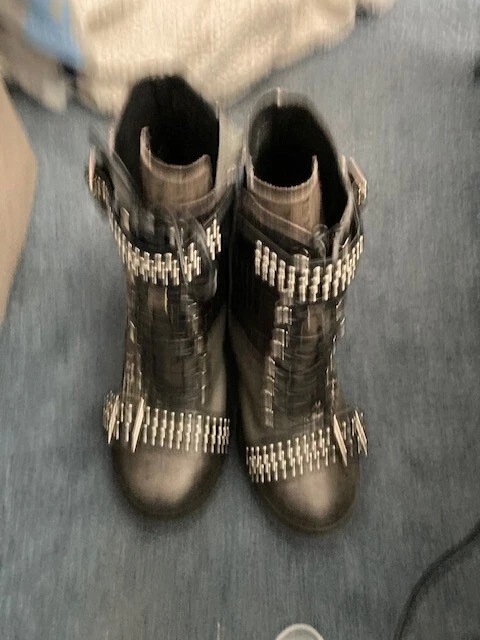 Новый с Ярлыками Jeffrey Campbell Lilith-2 блок каблук ботинок с заклепками пряжка змея женщин размер 10 - Изображение 2 из 4