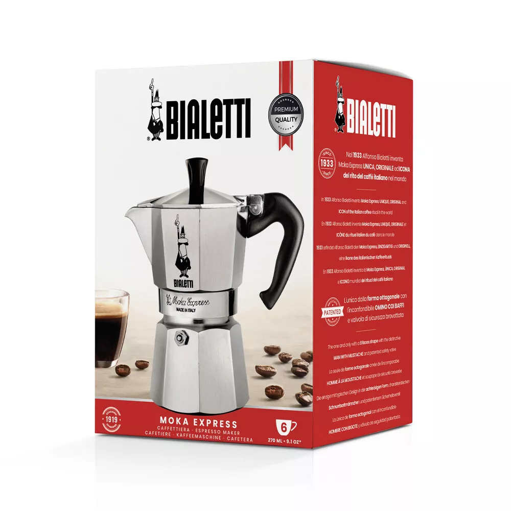 NEW 6 CUP BIALETTI MOKA Espresso Coffee Maker Percolator Perculator Stove  Top