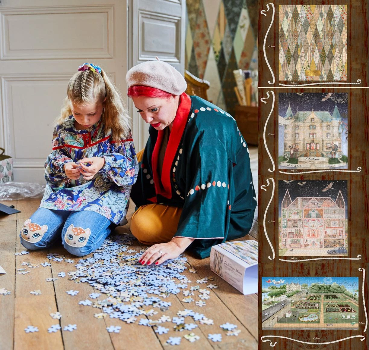 The Chateau in Watercolour Jigsaw Puzzle - Inside & Outside - Museum & Potager - Picture 1 of 6