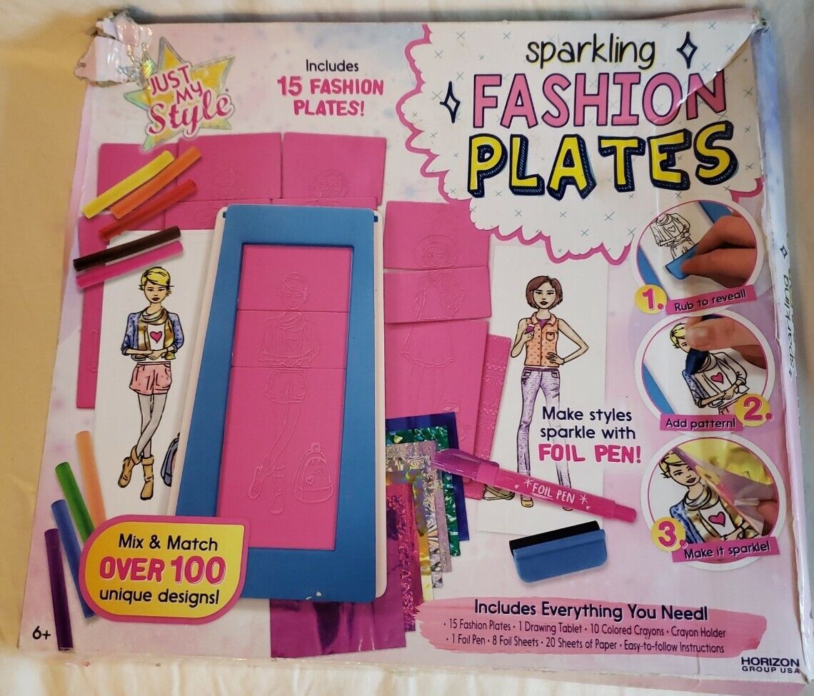 NEW SEALED Sparkling Fashion Plates Just My Style toy art fashion designer  kit