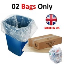100 X Clear Refuse Sacks 140G Large Bin Liners Rubbish Waste Recycling Bags 90L