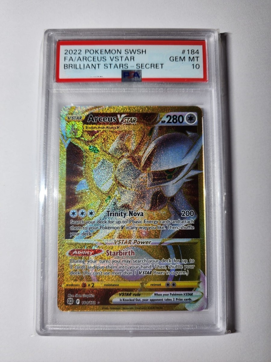 PSA 10 GOLD POKEMON SWSH FA/ARCEUS V STAR BRILLIANT STARS SECRET