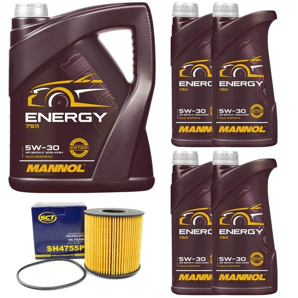 MotoröL Set Mannol 5W-30 Api SN/CH-4 9 Liter + ÖLfilter FüR Opel Movano 2.2 2.5-image