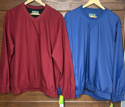 Lot of 2 PRO TOUR Cool Play Men's M Pullover V Neck Windbreaker Mesh Lining NWT