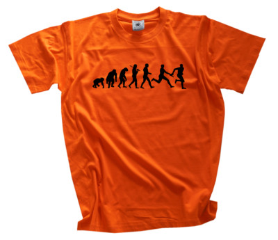 White Edition Evolution Staffellauf Athlet Darwin Primat zum Menschen T-Shirt
