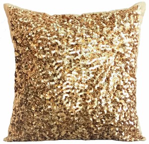 gold sequin pillows