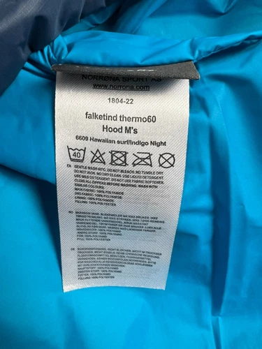 Norrona Mens Jacket Falketind Thermo60 Hooded Hawaiian Surf/Indigo Outdoor Small image 14