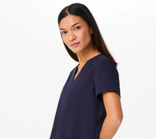 FIGS Technical Collection Scrub Set Women XS Navy Blue Top Cargo Pants