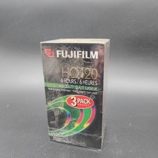 New Sealed 3 Pack - Fuji Film VHS Blank Video Tapes 6 Hours HQ 120 High Quality
