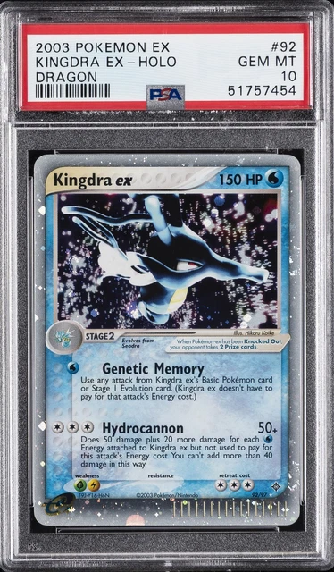 2003 POKEMON EX DRAGON #92 KINGDRA EX-HOLO PSA 10