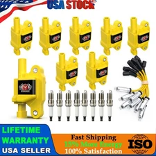 8x UF413 Ignition Coil+Spark Plug+Wire For Cadillac Chevy Silverado 1500 GMC New
