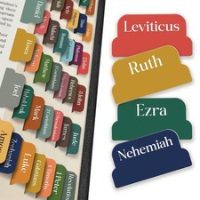 Bible Tabs for Women, Men, Kids, 90 Large Print Bible Index Tabs for Study Bible