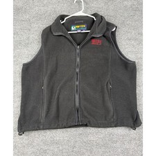 Vintage EBTEK Eddie Bauer Fleece Vest Mens Large Black Full Zip Gorpcore 90's