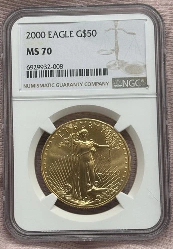 Rare 2000 $50 American Gold Eagle 1 Oz Gold MS70 NGC Brown Label Verified MS 70