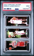2003 TOPPS RC MATRIX DARKO MILICIC/KIRK HINRICH/LEBRON JAMES ROOKIE RC PSA 9