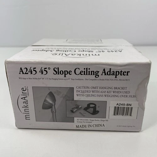 Minka Aire A245 45 Degree Sloped Ceiling Adapter Brushed Nickel - Picture 2 of 3