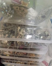 Vintage Jewelry Estate Sale Bundle 10 Pieces, Gp, Sterling S, Swarovski READ D.