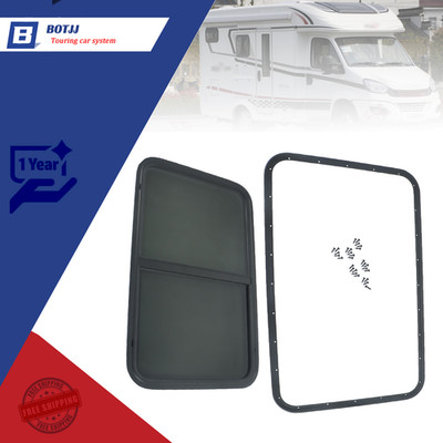 Horizontal Slider RV Window Cargo Trailer 35'' Width x 22'' Height W/ Screen Black