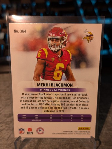 Mekhi Blackmon 2023 Panini Prestige Xtra Points Galaxy RC Minnesota Vikings - Bild 2 von 2