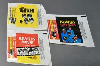 Beatles Lot of Three Different Topps Non Sports Gum Card Wrappers SBGH 1964