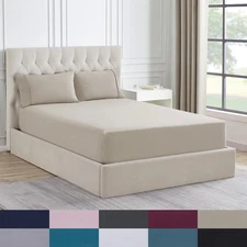 Sweet Home Collection Solid Flannel Fitted Sheet, Bottom