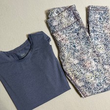 Athleta Girl Active Set Top and Leggings Athletic Wear Purple Extra Large XL