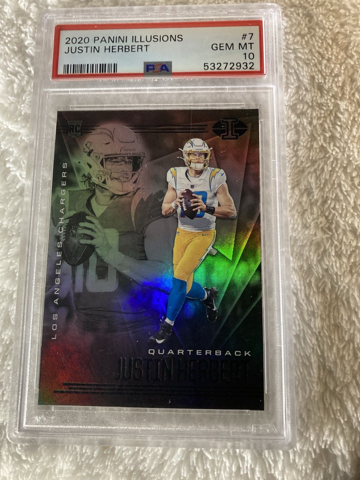JUSTIN HERBERT 2020 Panini Illusions #7 PSA 10