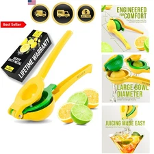 Lemon Squeezer Hand Juicer Stainless Steel Citrus Juicer 2-in-1 Manual