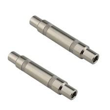 2PCS Coupler Adapter Guitar Cord Extenders Female to for Silver