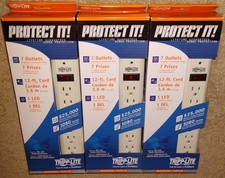 3x Tripp Lite Protect It 7 Outlet Surge Protector 12ft Cord 1080 Joules TLP712