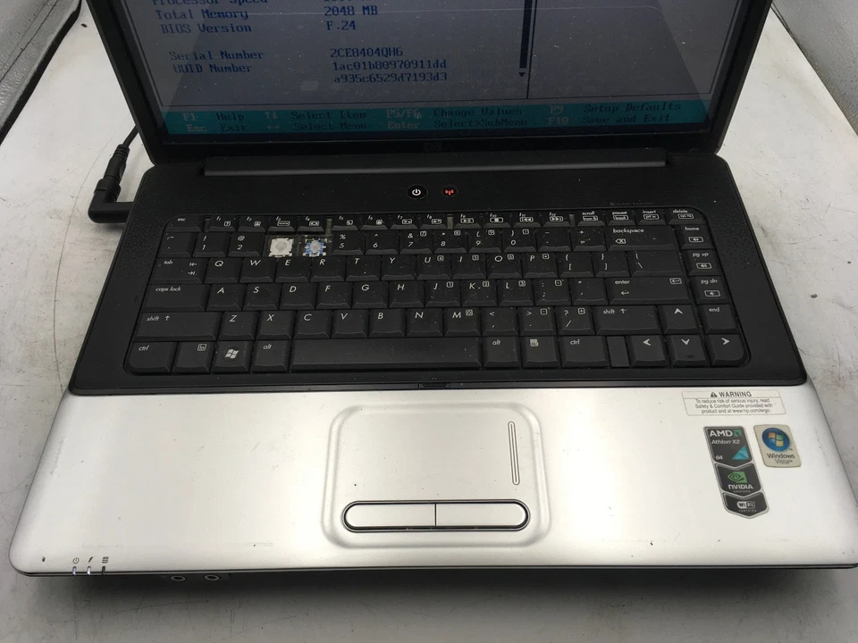 HP G50 109NR NOTEBOOK - BOOTS TO BIOS - AMD ATHLON DUAL CORE - 2GB RAM - READ-BB - Image 3 of 4