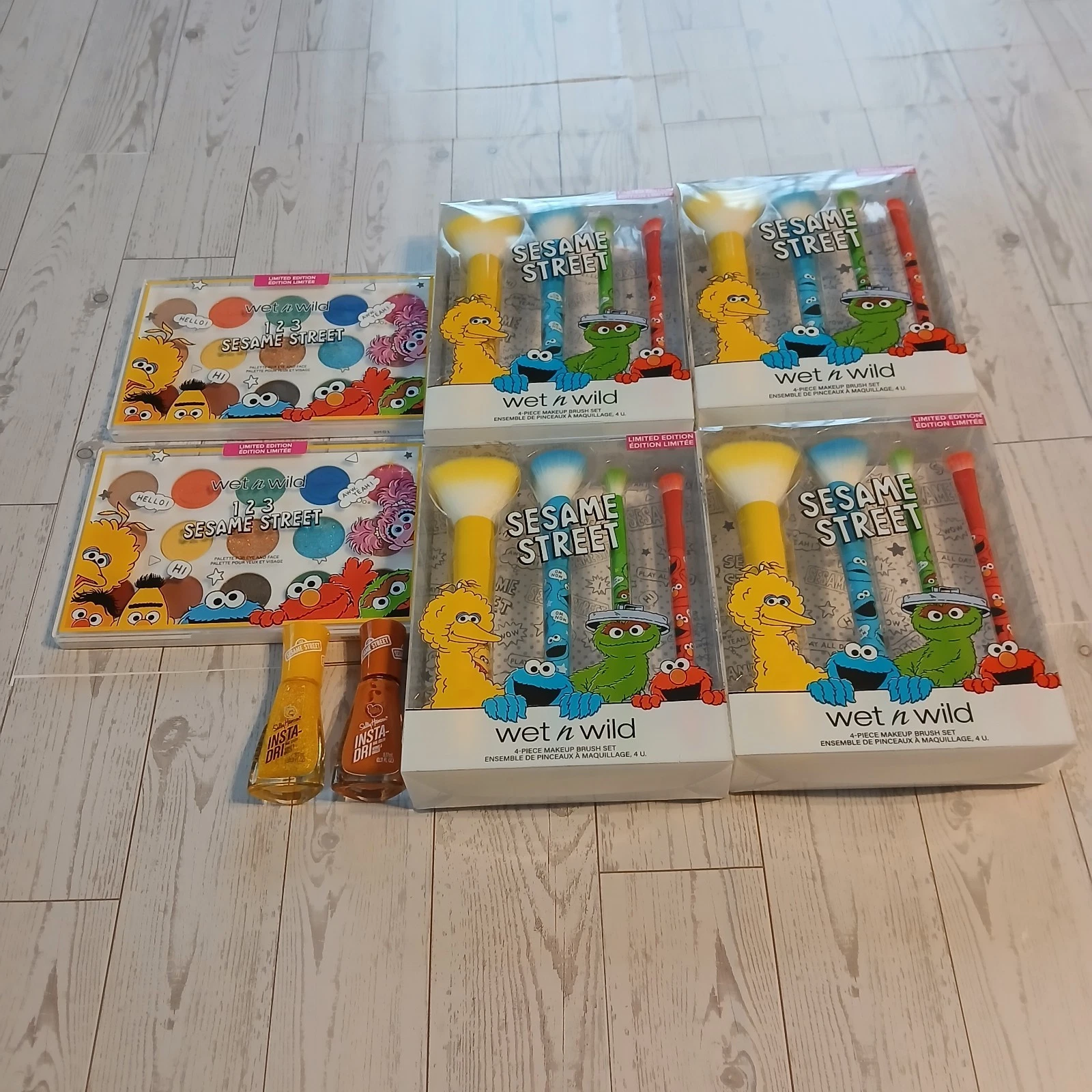 Wet N Wild Sesame Street Makeup Pallette Brush Set Sally Hansen Nail Polish